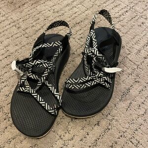 Black and white Chacos